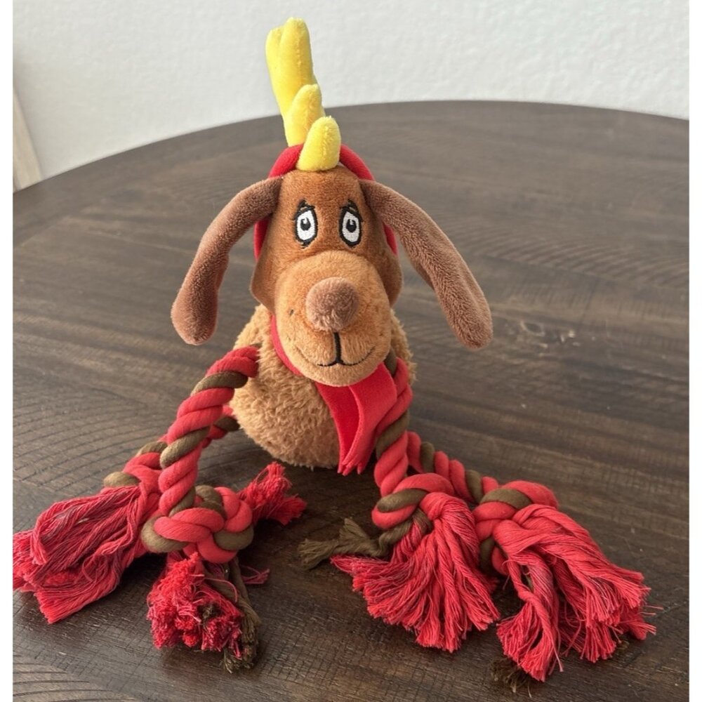 Rudolph Red Nosed Reindeer 15”Plush Red Rope Squeak Dog Toy “Fetch For Pets.” - Picture 5 of 6